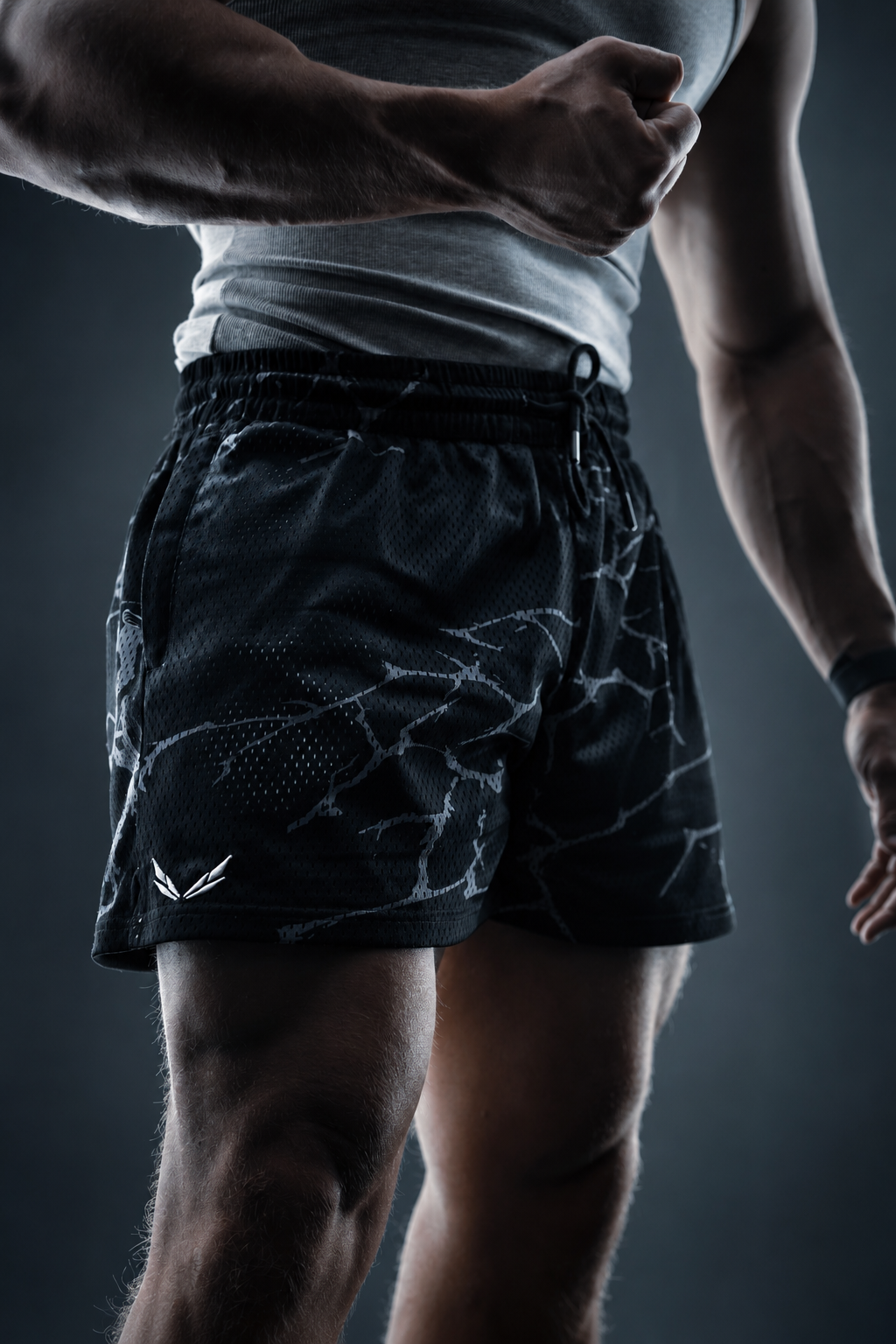 FRACTURED MESH SHORTS