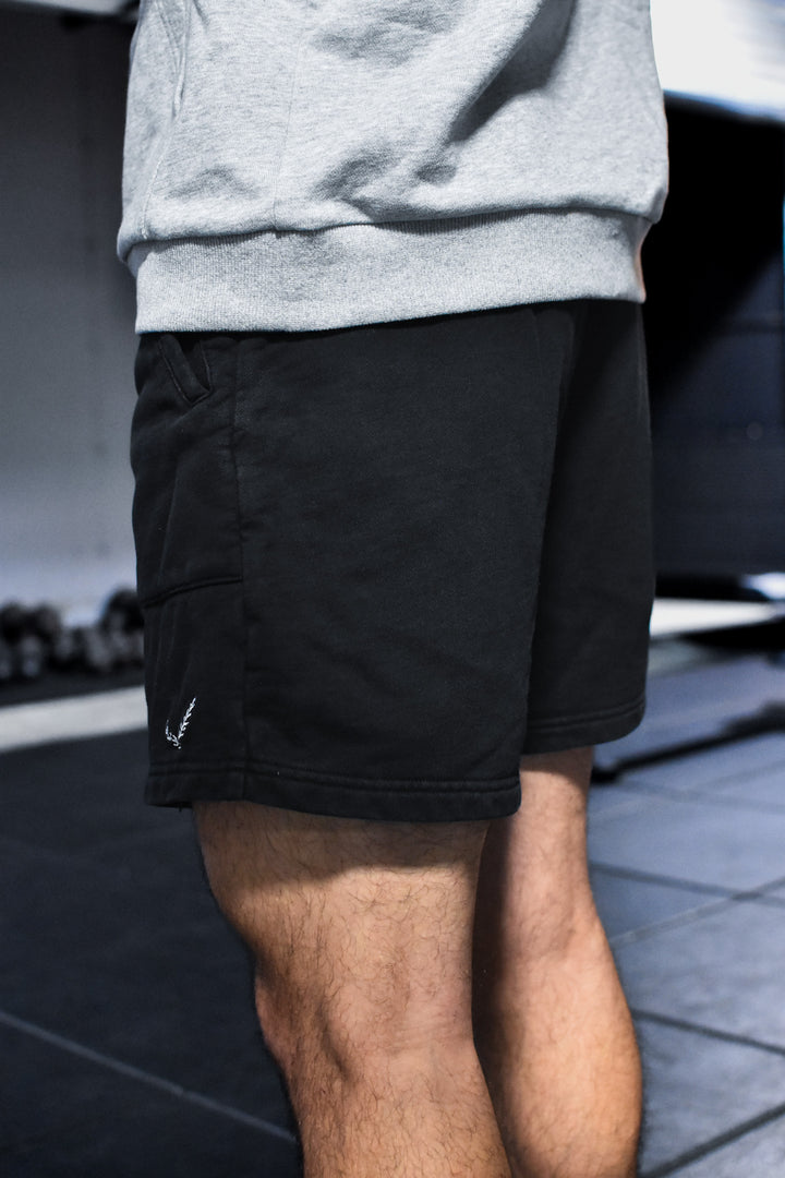 ATHLETIC SWEAT SHORTS - BLACK