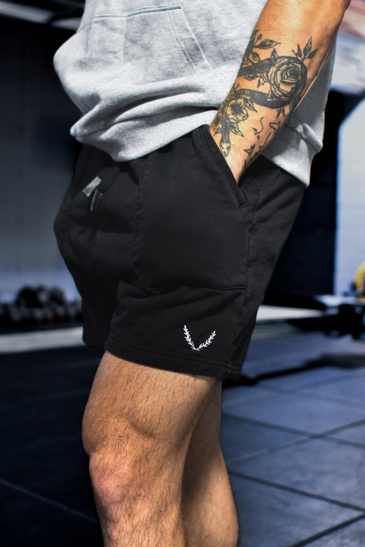 ATHLETIC SWEAT SHORTS - BLACK