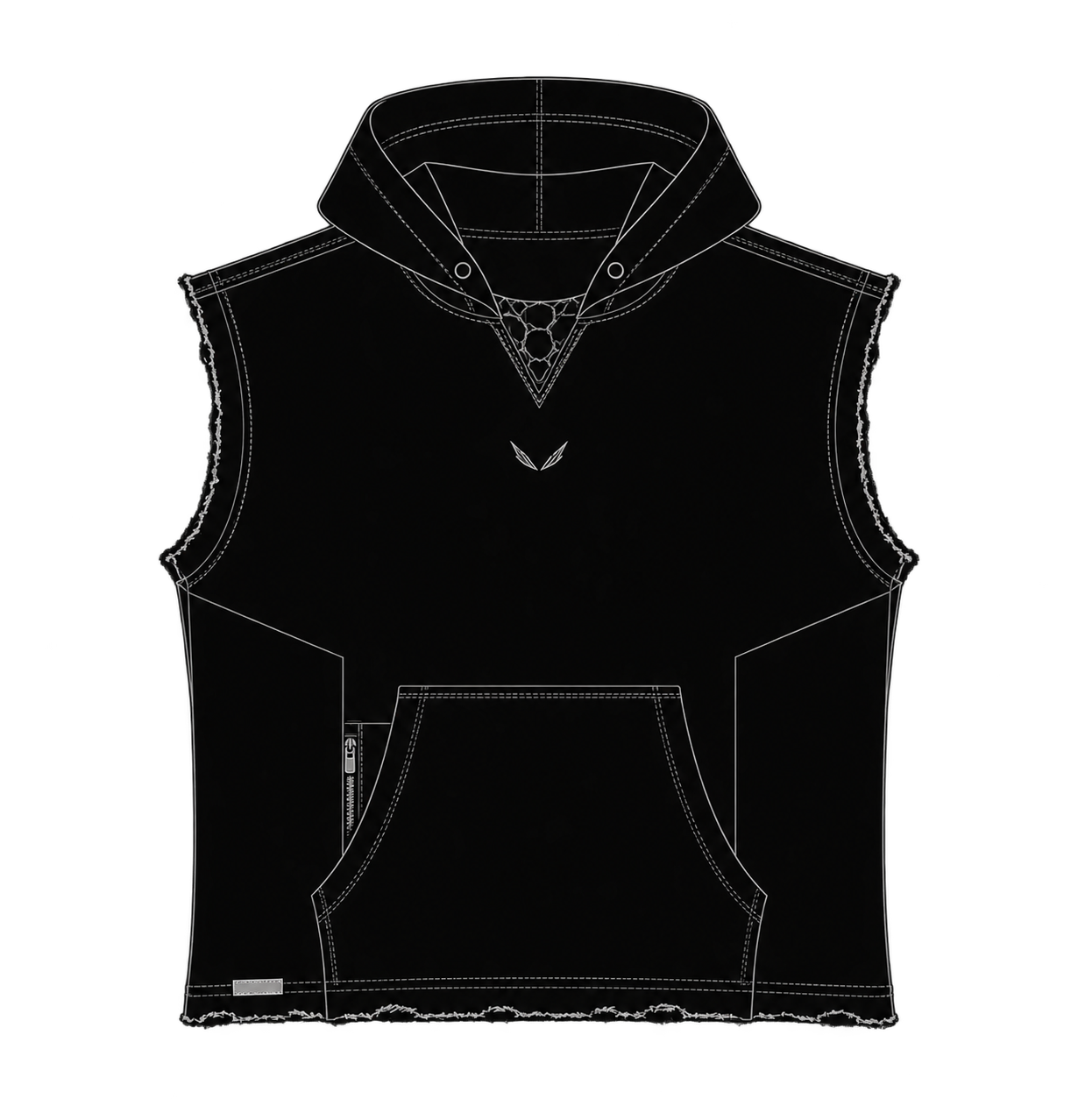 Apex Cut-Off Hoodie garment illustration