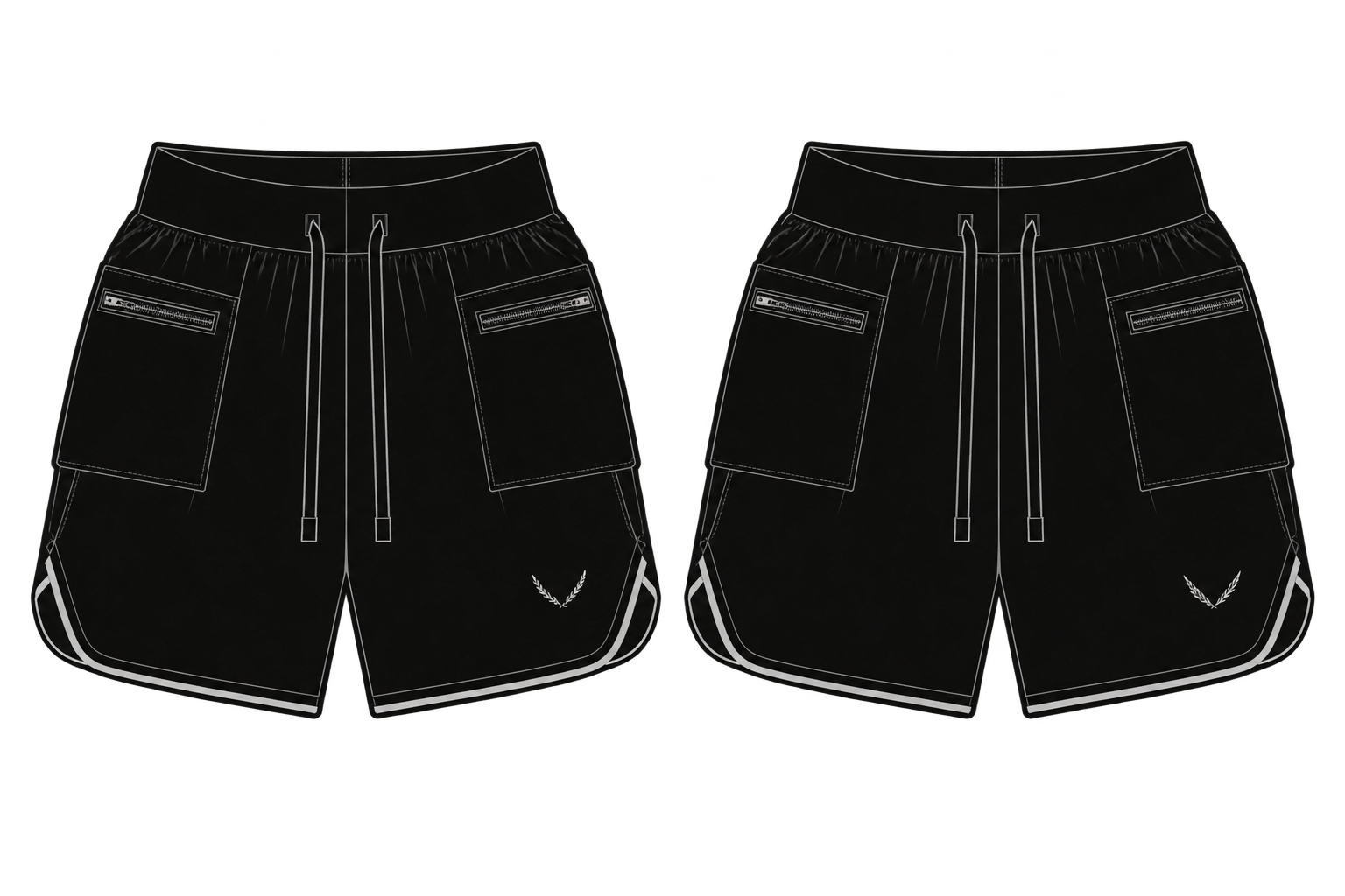 Athletic Cargo Shorts garment illustration