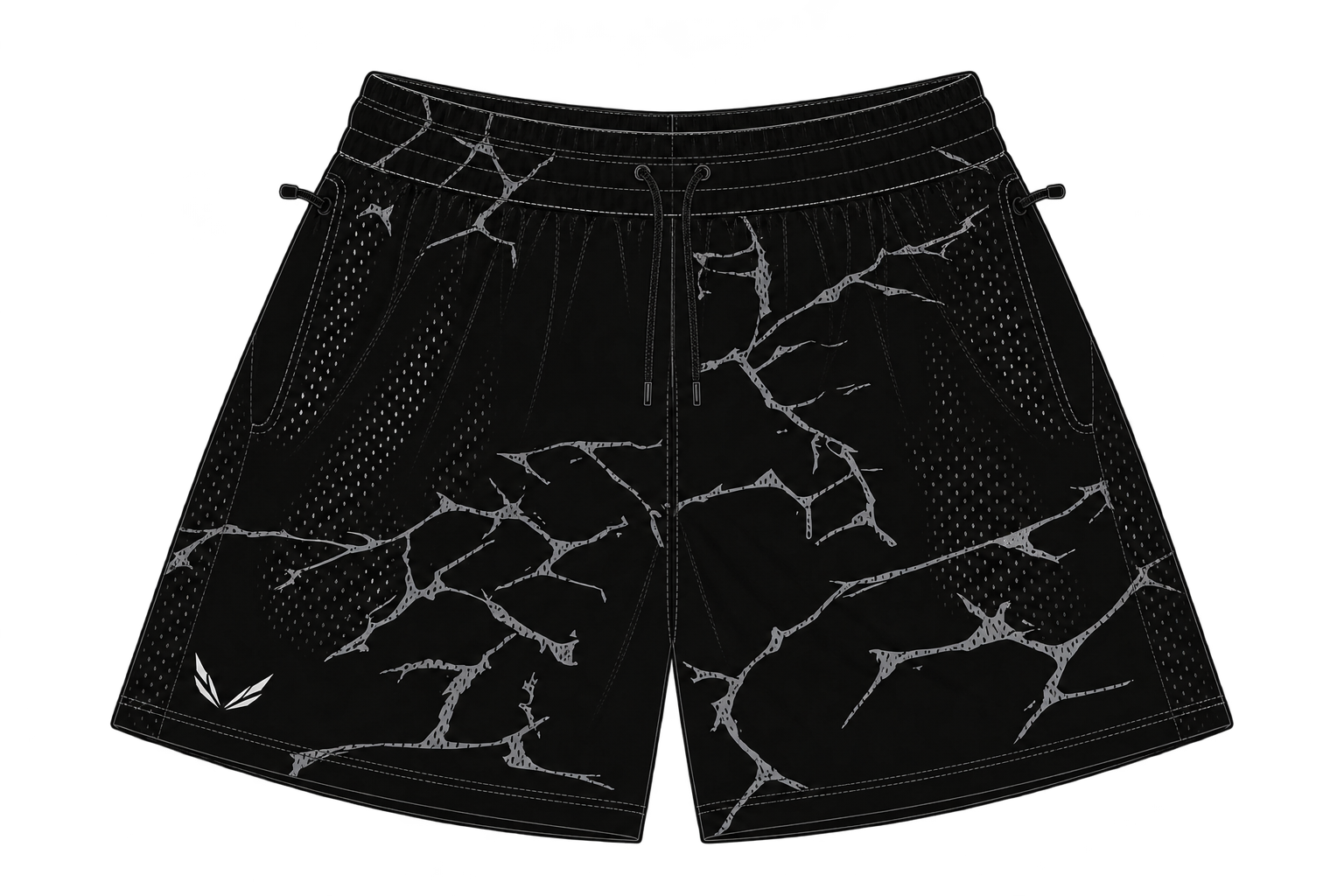 Fractured Mesh Shorts garment illustration